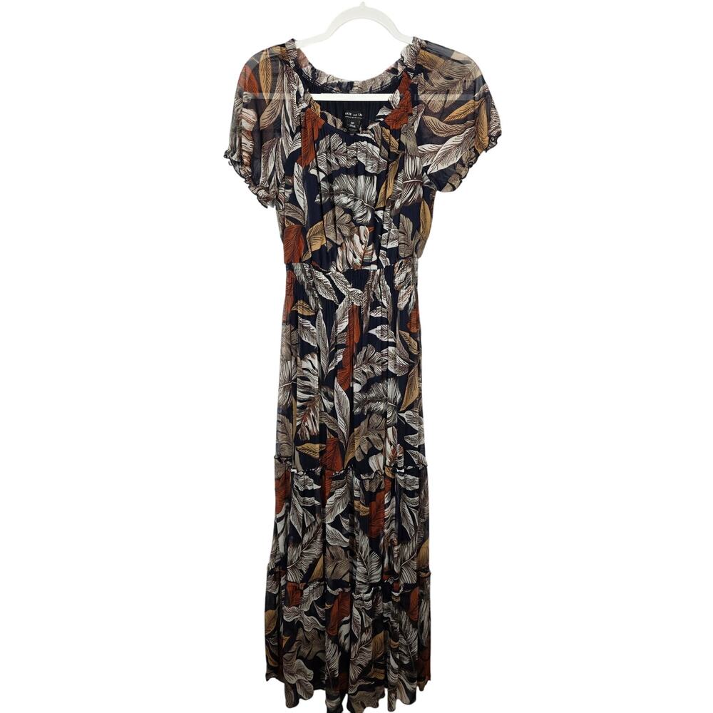 Kate and Lily sheer sleeve Maxi dress women's size 8P